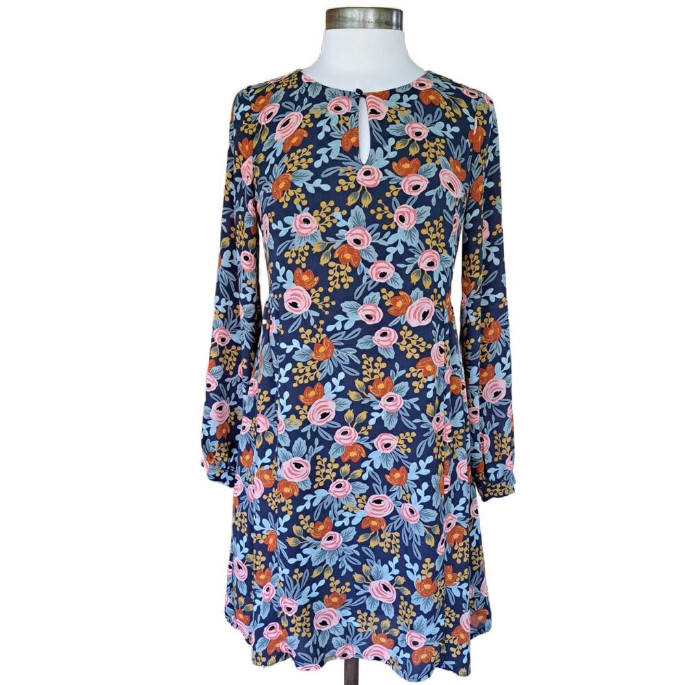 Anthropologie Rifle Paper Co. Efflorescence Floral Swing Dress XS - Picture 2 of 11